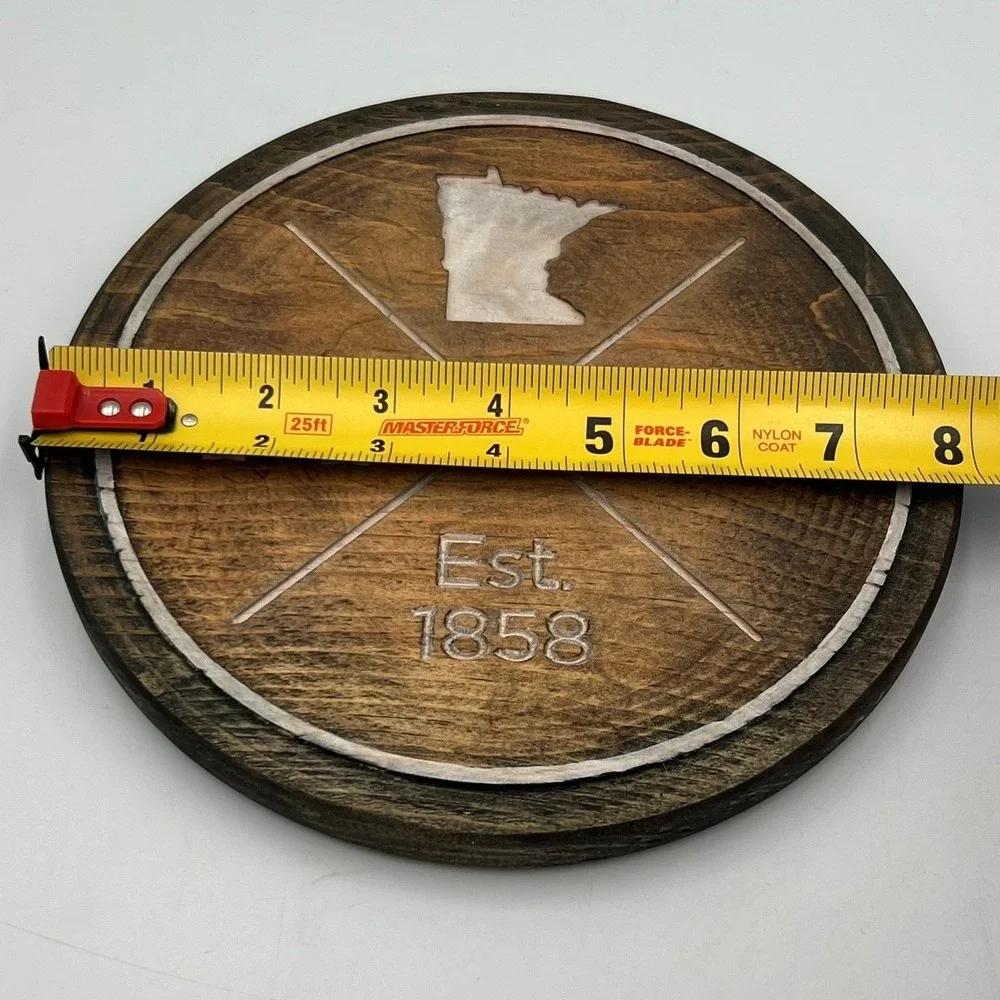 Minnesota State Wood Plaque Unisex OS Brown NWOT Rustic Carved